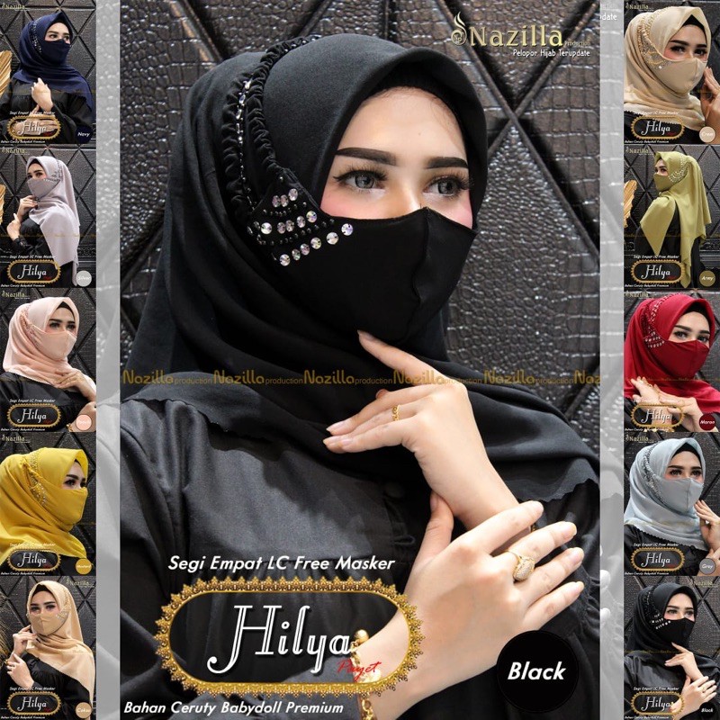 Hijab Segi Empat Lc Free Masker Hilya Original Nazilla