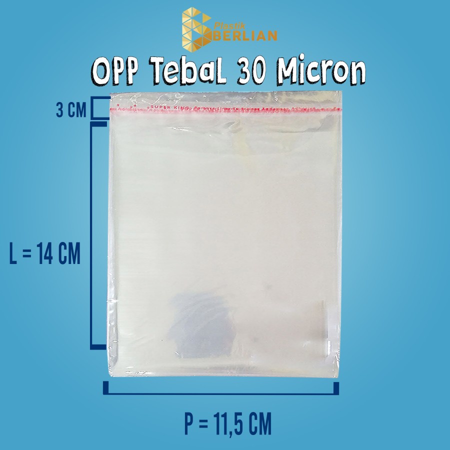 

11,5 x 14 cm Plastik OPP TEBAL 30 MICRON (100 lbr)