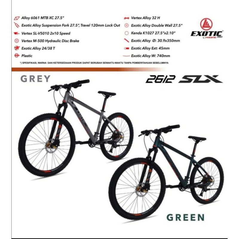 Sepeda MTB 27,5 Exotic ET 2612 SLX Hidrolik