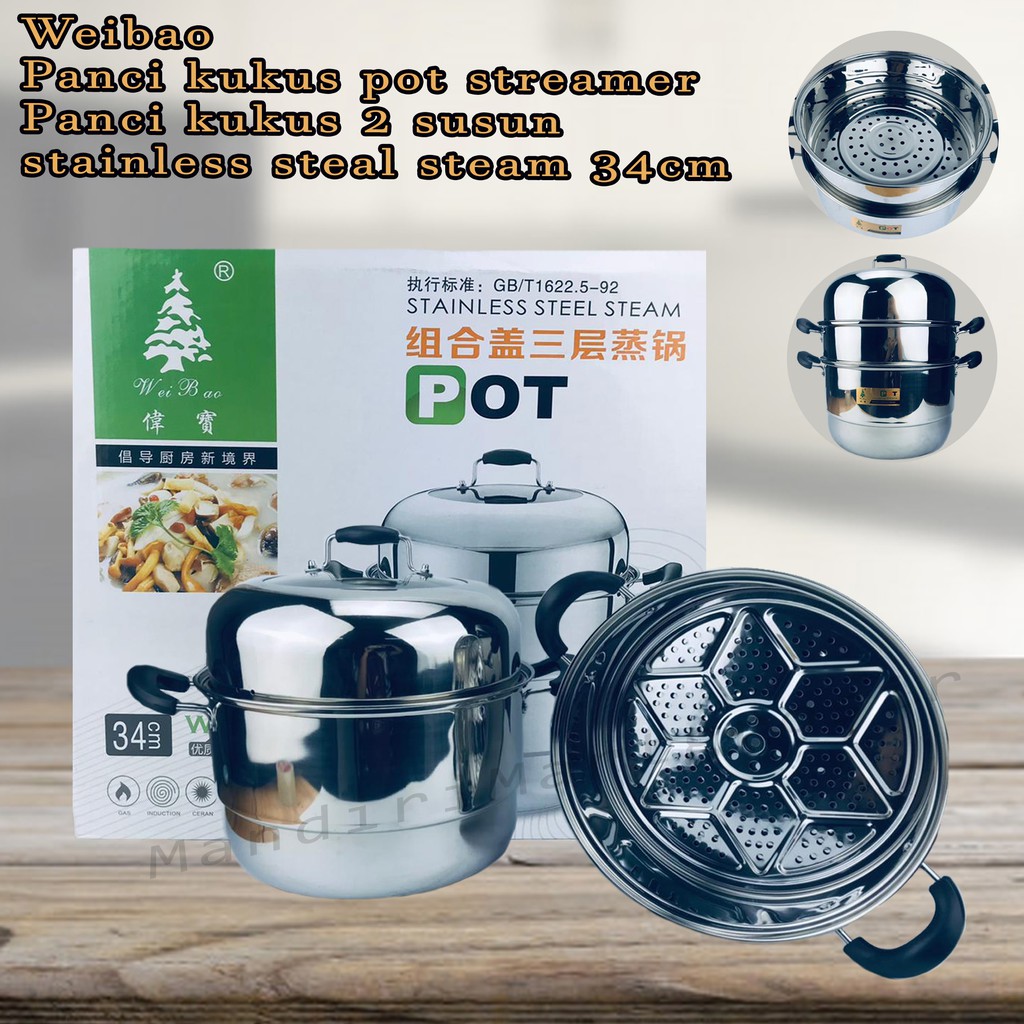 panci kukus pot steamer *weibao * panci kukus 2 susun* 34 cm