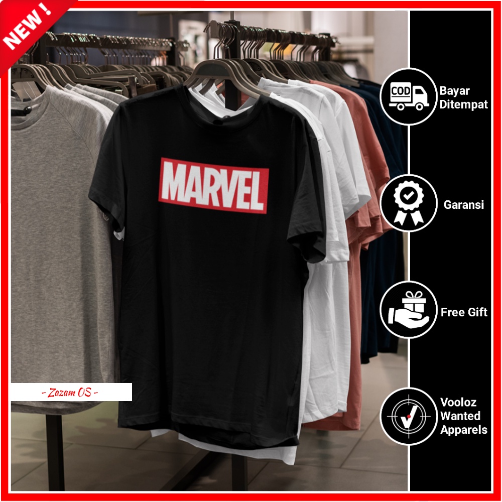 Kaos Pria Distro Marvel Original Premium Katun Baju Kaos T shirt Cowok Polos Oblong Dewasa Keren XXL