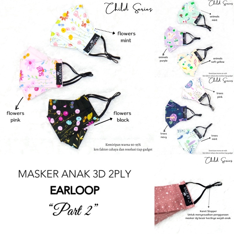 MASKER ANAK 3D 2PLY EARLOOP STOPPER “Part 2” by CARISNA