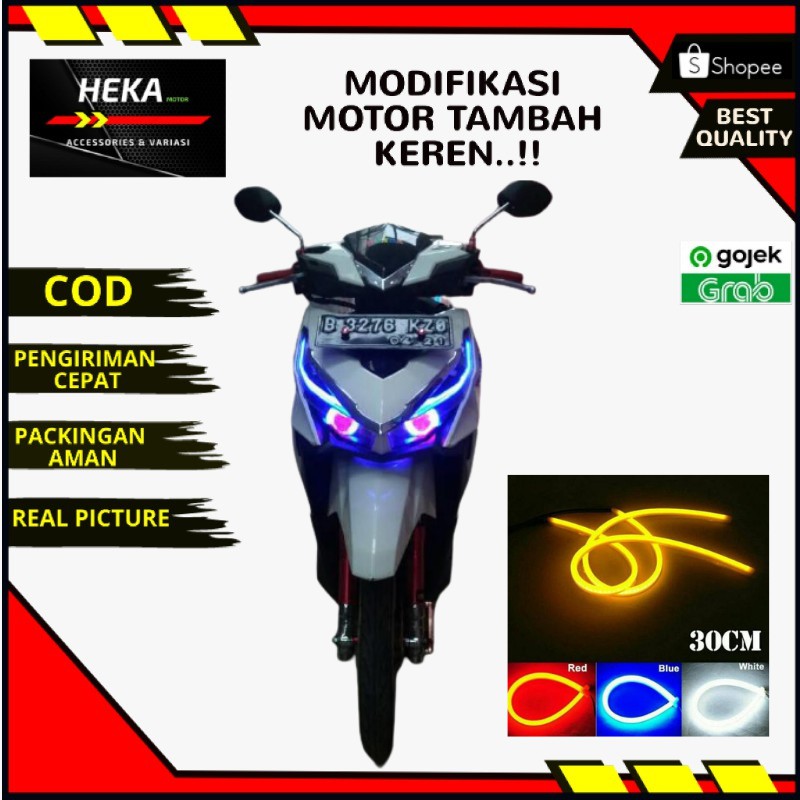 DRL Lampu Alis LED Nmax Aerox Vario Jupiter Z NinjaZ 250 Universal Flexible 30cm / Best seller /