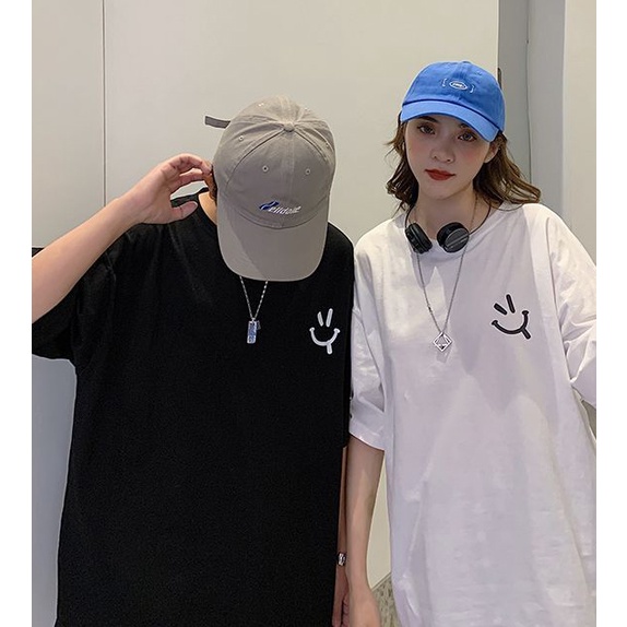 bestseller baju couple terbaru kaos motif smile emot simple kaos couple polosan keren SMILEY