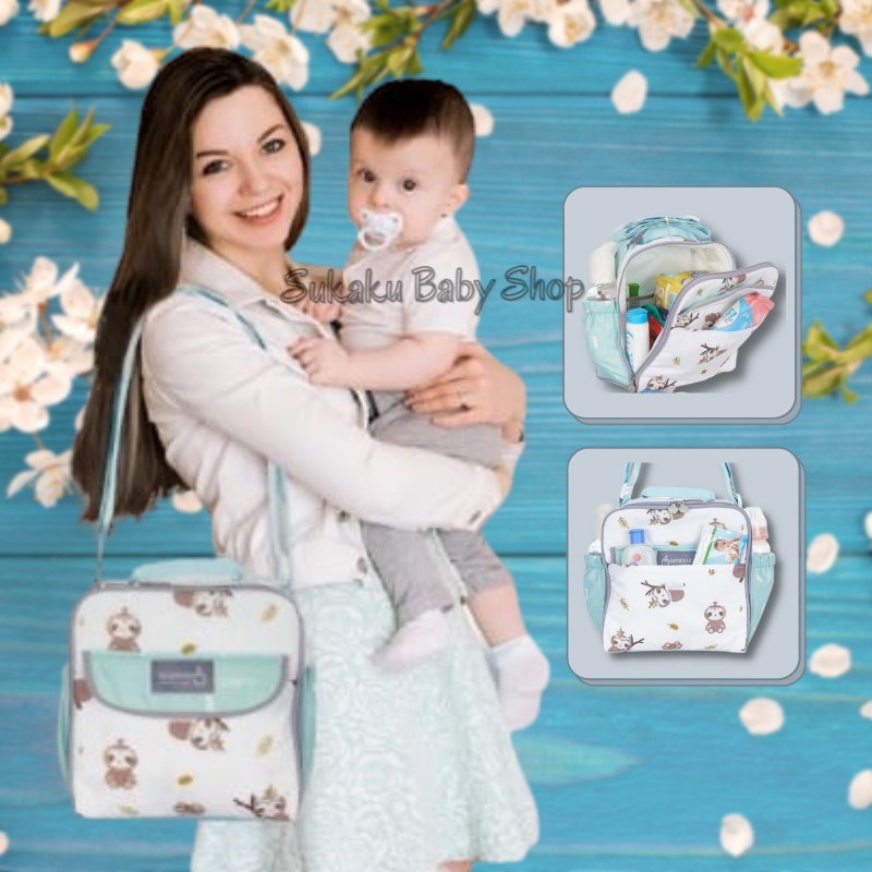 Tas Baby Tas Bayi Kecil / Tas Bayi Kecil Omiland Saku Print Tas Baby Sloth Series 28151-2