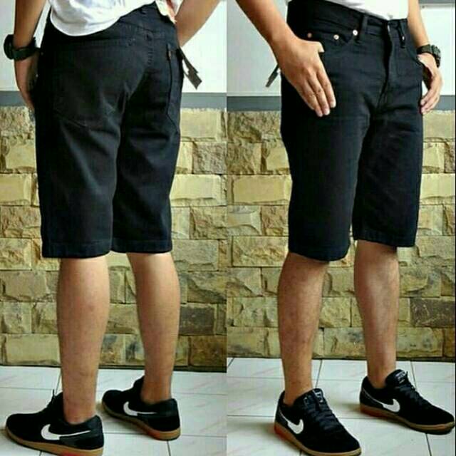 Celana pendek pria/ celana 7/8/full black