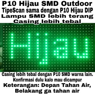 Panel Modul LED P10 Hijau SMD OUTDOOR HUB12 32x16cm