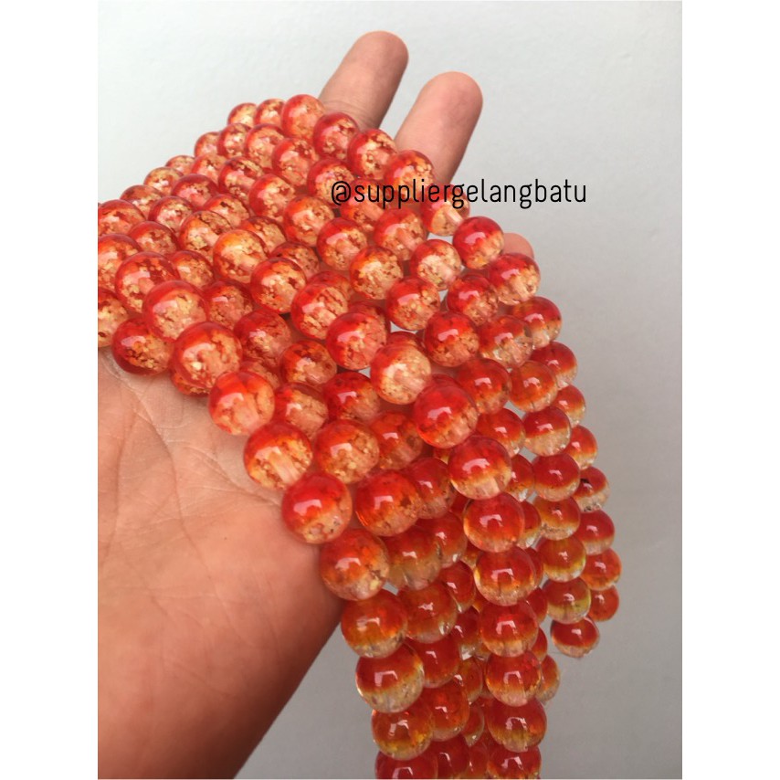 kristal GID ORANGE 10mm glow in the dark fosfor oren premium crystal aksesoris craft fashion model