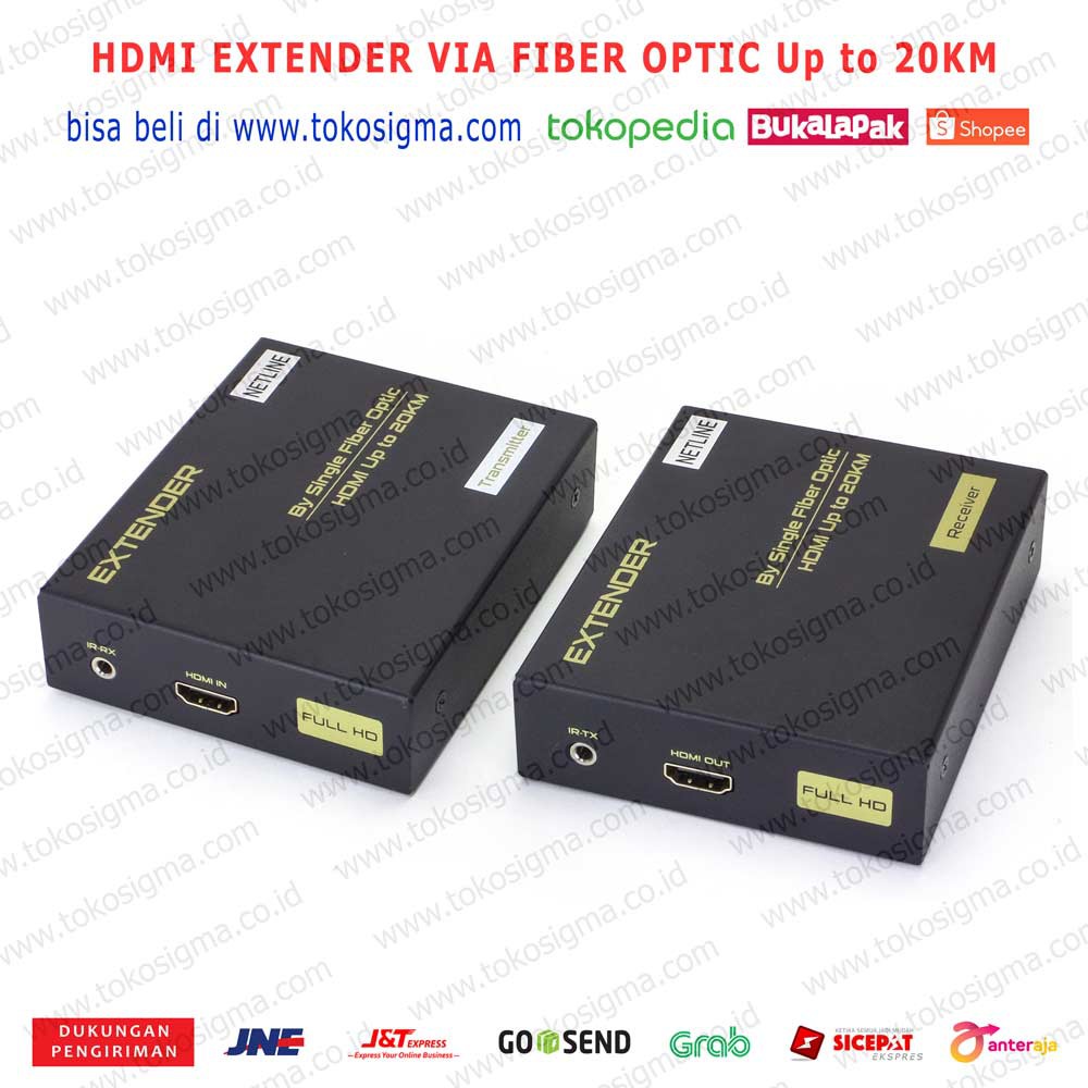 HDMI Extender via Fiber Optic FO single mode SC Up to 20KM FULL HD