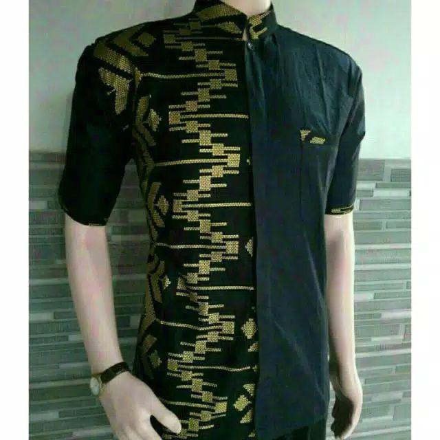 Koko Zigzag Hitam Kombinasi Gold By Distro Batik