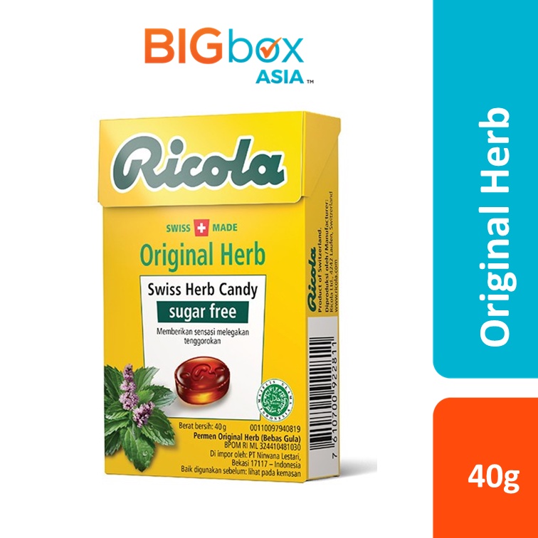 Permen Ricola Original Herb / Lemon Mint / Glacier Mint 40g