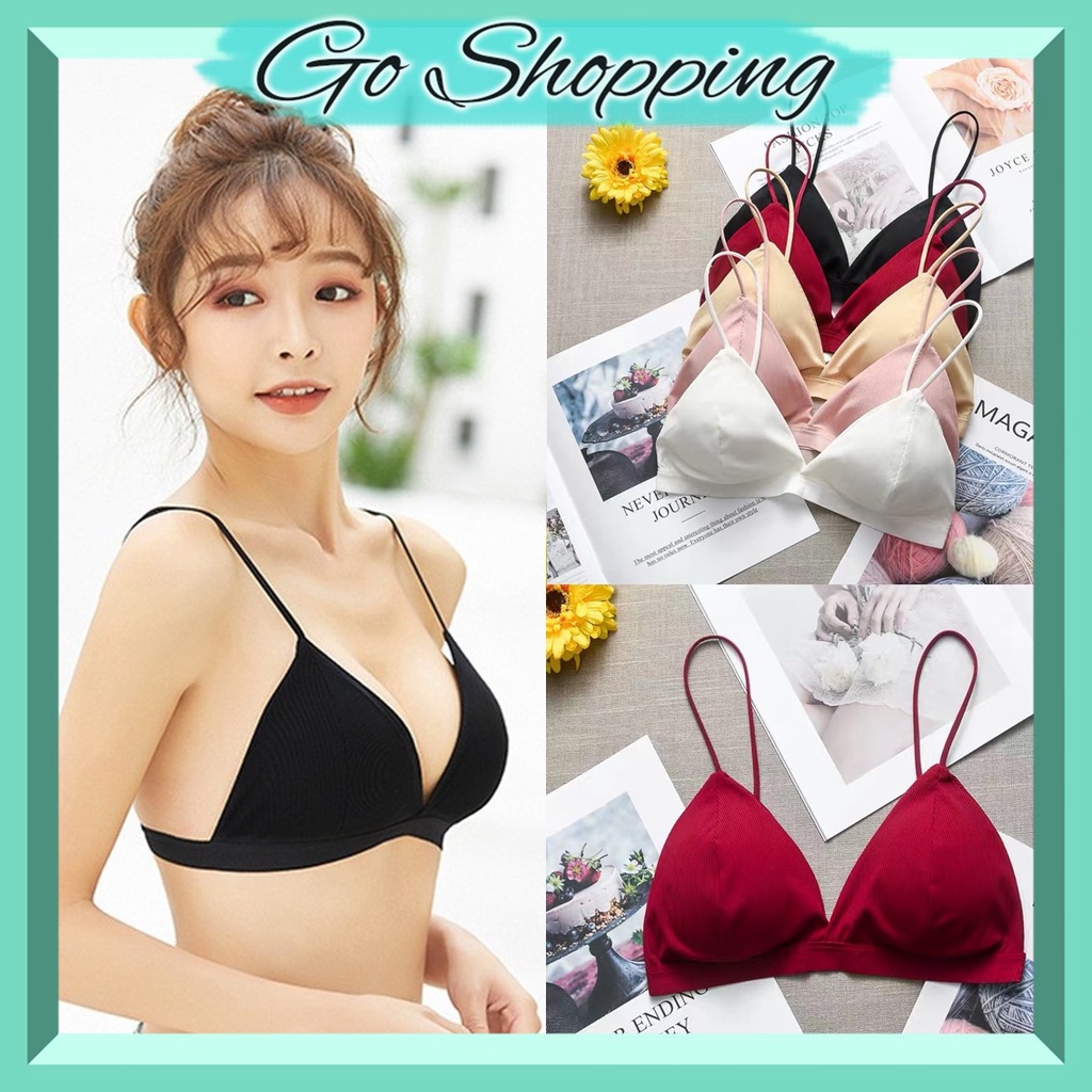 GO! BR620 Bra Wanita Tanpa Kawat Bahan Halus Pakaian Dalam bralette Push Up Elastis Sexy