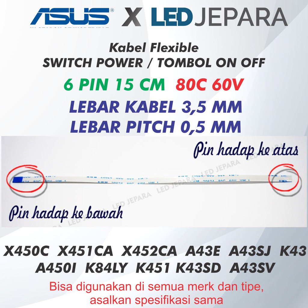 Kabel Switch Power Laptop Asus X451C X450C LED JEPARA