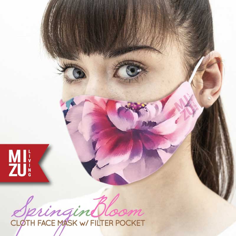 [SALE] MIZU SPRING IN BLOOM Cloth Face Mask Masker Kain Bunga 3Ply Kantong Filter NON-MEDIS REUSABLE