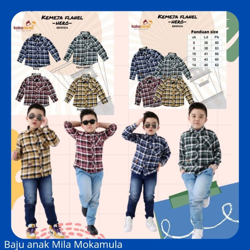 KEMEJA FLANEL ANAK LAKI LAKI KAKADEDE KIDSWEAR USIA 5-14 TAHUN BISA COD PREMIUM KEMEJA ANAK COWOK KA