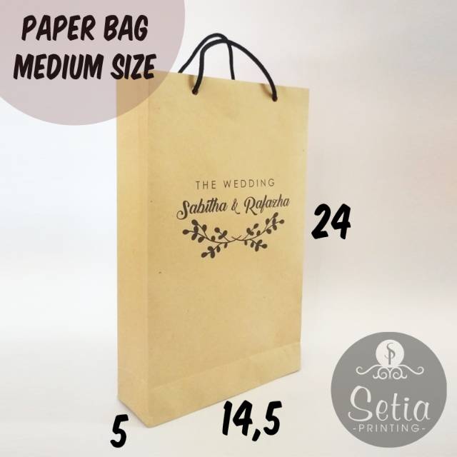 

Paper bag medium size 14,5 x 5 x 24 tas kertas desain custom