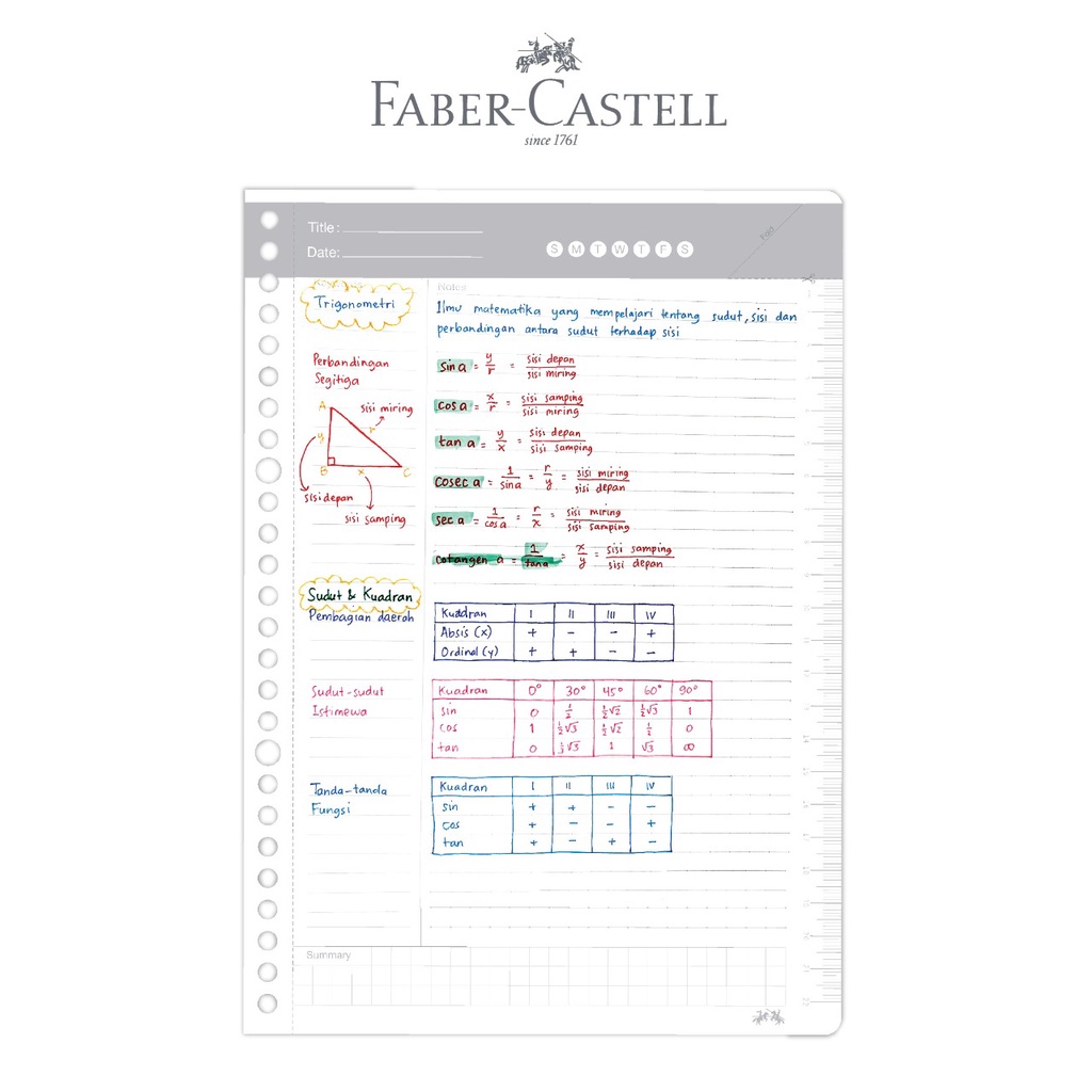 Faber-Castell Kertas Loose Leaf Digital B5 Isi File 50 Lembar Garis Khusus