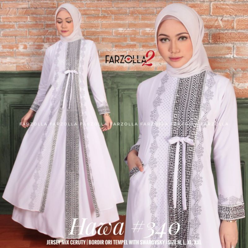 GAMIS MUSLIM ABAYA TURKI PUTIH TERLARIS JERSEY PREMIUM SUPER MEWAH