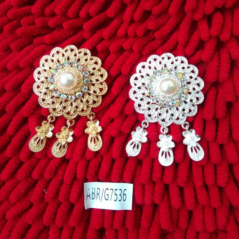 Sekar Kedhaton Bros kebaya Jurai emas dan silver / Aksesoris kebaya modern / Aksesoris hijab kekini-G7536