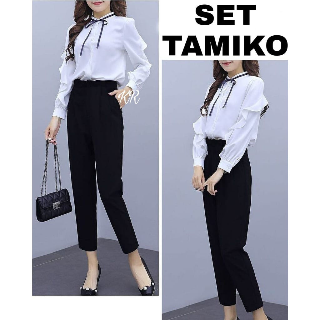 Setelan Miko 2in1 Setelan Lengan Panjang | Setelan Celana Wanita | Pakaian Kerja Wanita | Office Set