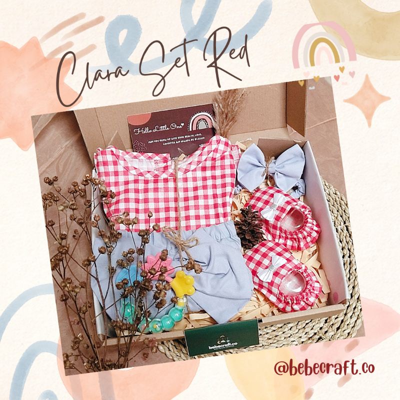 bebecraft - CANDY Baby Gift Set Hampers Baby Semarang Set Bayi Newborn Kado Lahiran Semarang Baju Bayi Premium-CLARA Pink