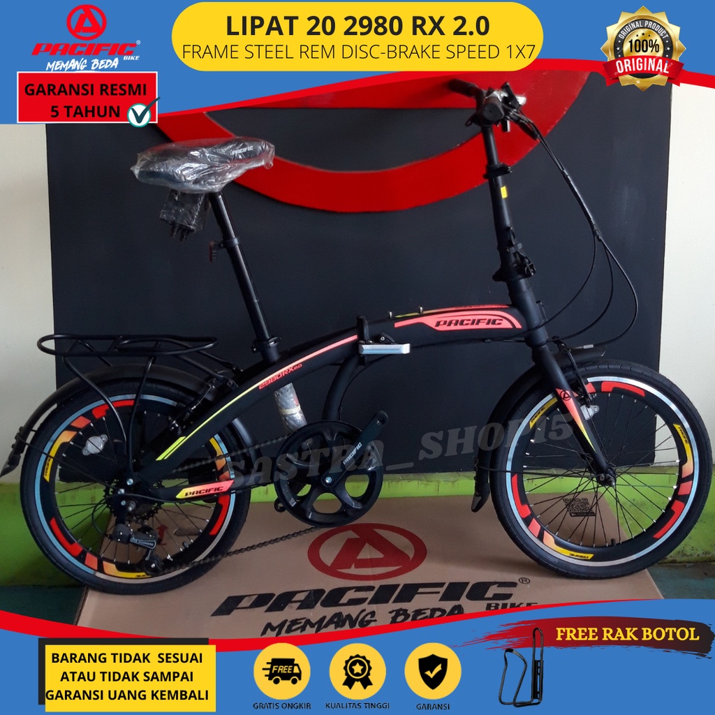 Sepeda Sepedah Folding Bike Lipat Lipet 20 Inch Pacific Pacifik Olahraga Anak Dewasa 2980 Ht Murah