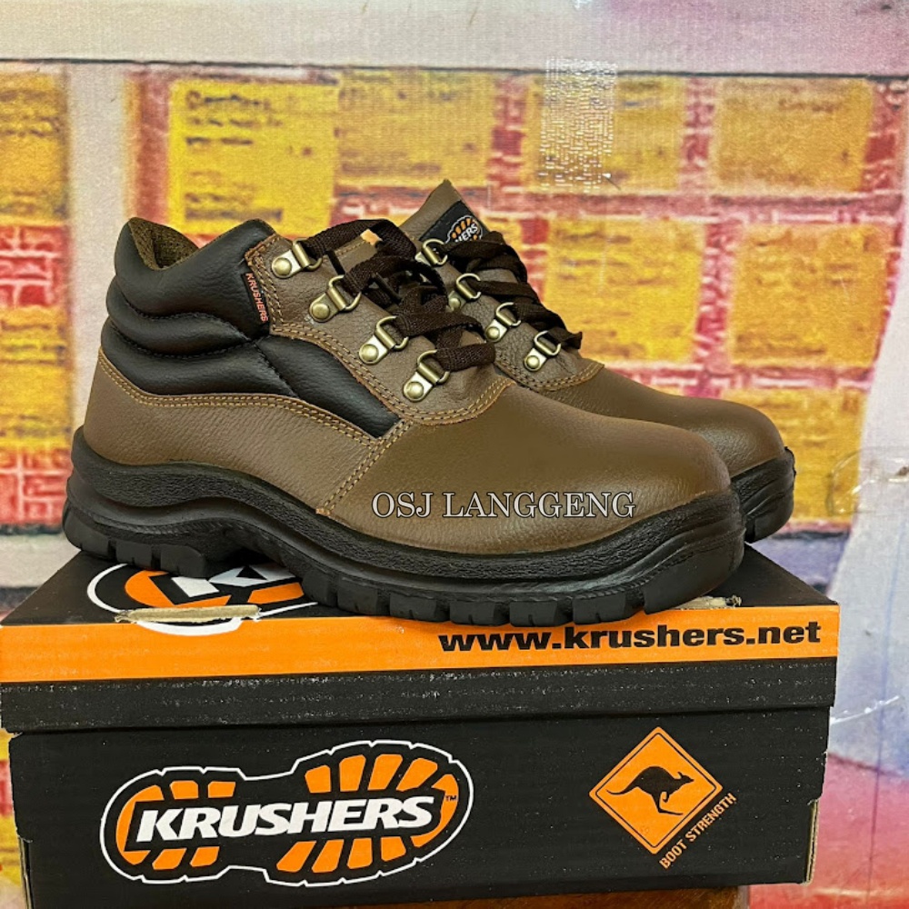 brown safety trainers