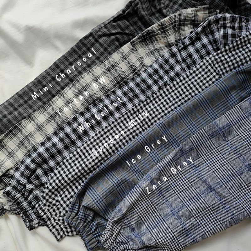 BEATRICE CROPTY GRID TARTAN FLANEL SEMIWOOL // CROP KOTAK KOTAK