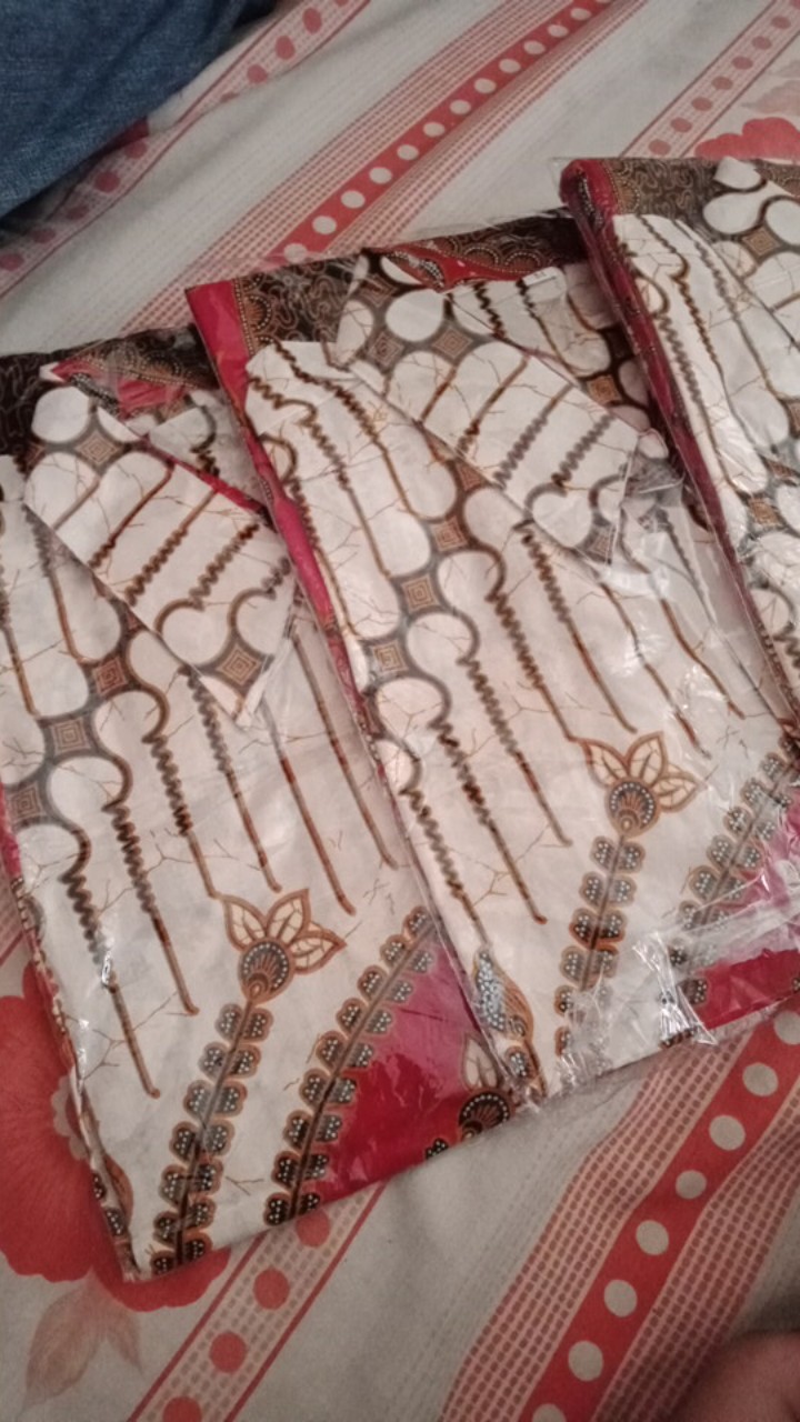 Batik Couple Keluarga Sania Ruffle Ori Ndoro Jowi Dnt Motif Garuda Merah