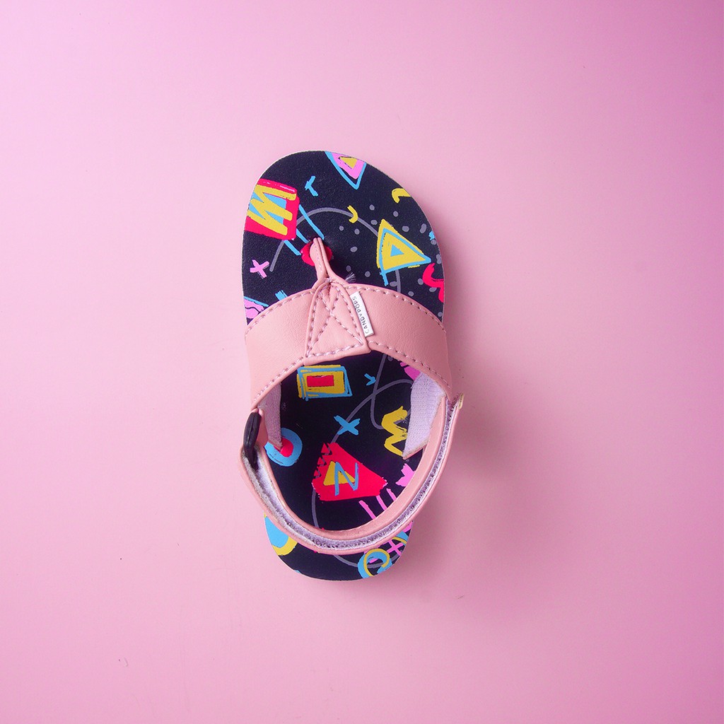 CANDYPOPS Sandal Jepit Anak Perempuan Altin Memphis Pink &amp; White Usia Balita 1 - 5 Tahun