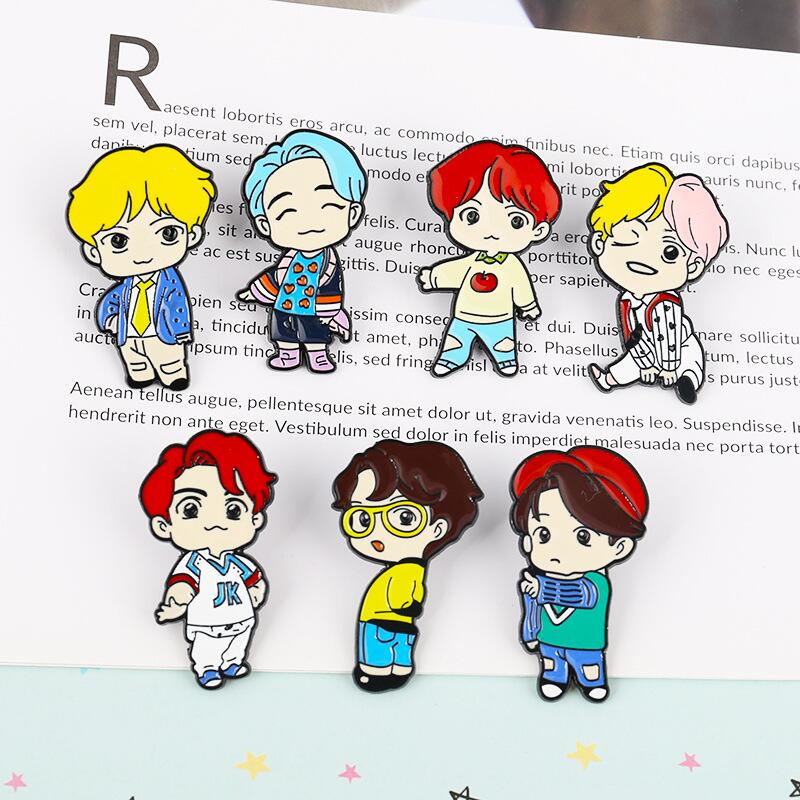 Bros Pin Desain Kartun BTS Untuk Aksesoris Tas Ransel