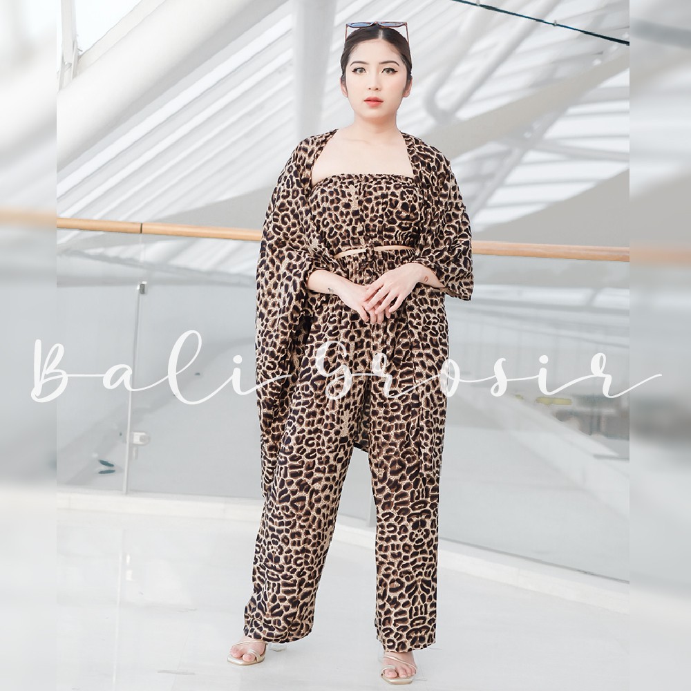 SETELAN KARDIGAN LEOPARD / ONE SET OUTWEAR CARDIGAN / CARDY CARDI OUTER MACAN LORENG