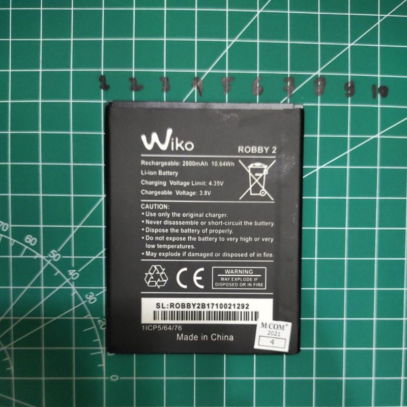 WIKO ROBBY 2 / WIKO ROBBY2 / WIKO 3921 , WIKO RIDGE FAB 4G / WIKO PULP FAB 3G / WIKO 5260 , WIKO KAR 3 / WIKO KAR3 BATERAI BATTERY BATT BATLE MANTUL