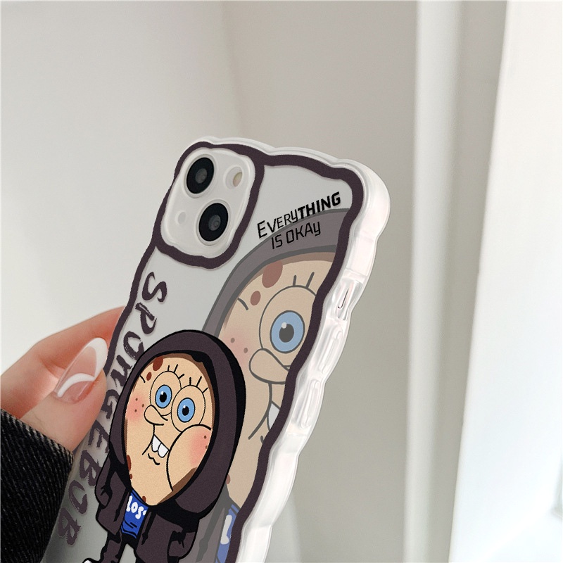 Soft Case Pelindung Lensa Kamera Motif SpongeBob SquarePants Untuk iPhone 13 Pro Max 11 12 Pro X XS Max 7 8 Plus SE 2020