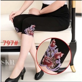 LEGGING IMPORT WANITA MOTIF BUNGA