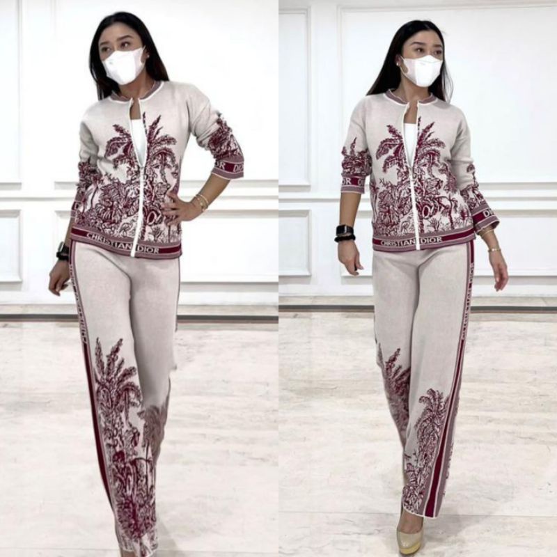 Setelan Celana Christian Dior Rajut / Setelan Celana Wanita Jumbo Terlaris / Setcel Wanita Jumbo Ter