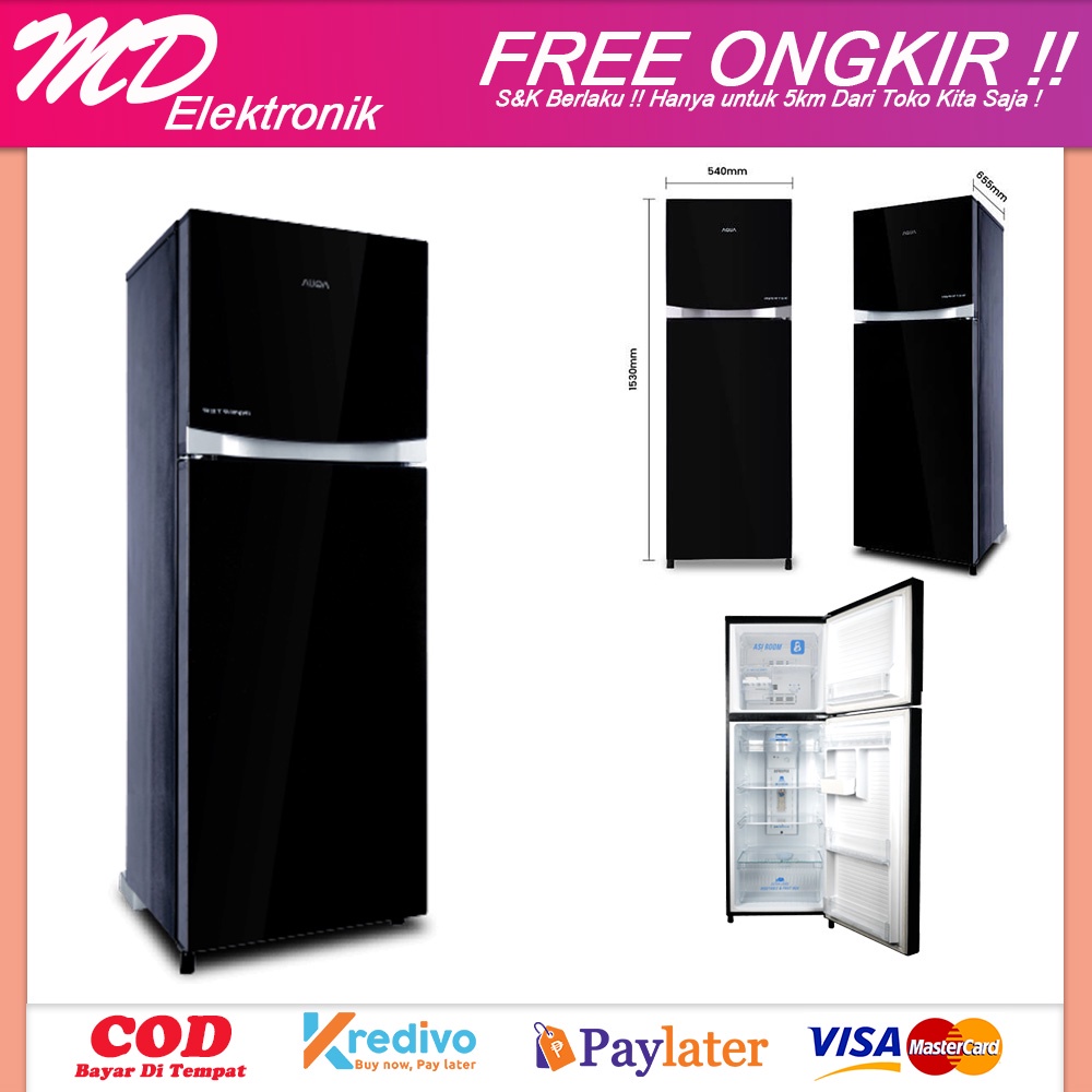 KULKAS 2 PINTU AQUA AQR-D275R KHUSUS BANDUNG & JAWABARAT
