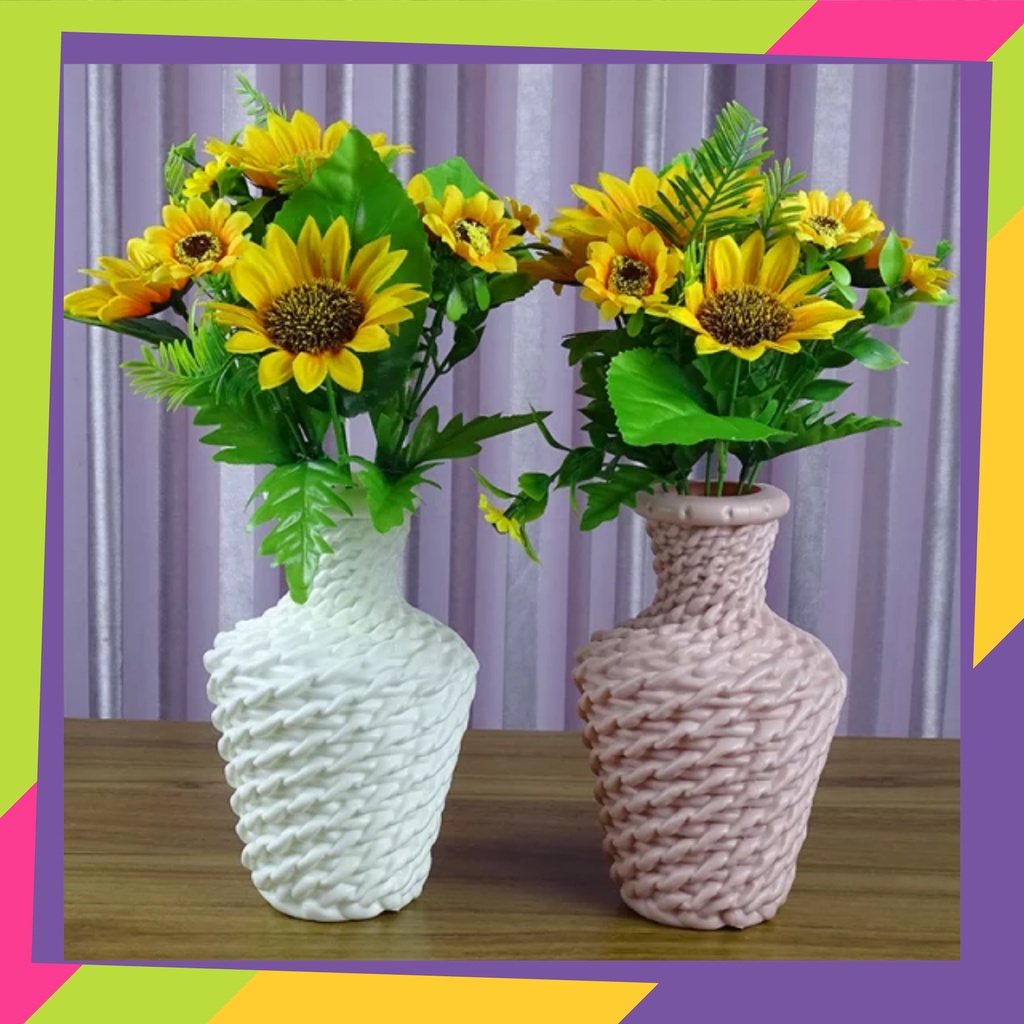 1711D2 / Pot bunga plastik kendi / Vas bunga dekorasi tanaman Artificilal gaya Nordic