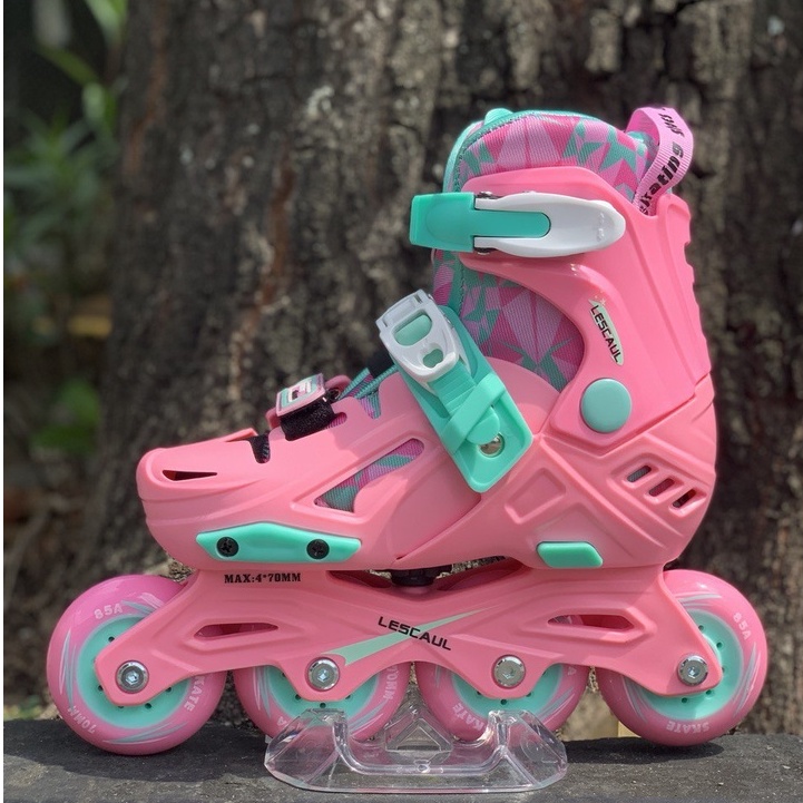 Sepatu Roda Anak Inline Skate Anak Lescaul Pink Bukan Cougar atau Lynx