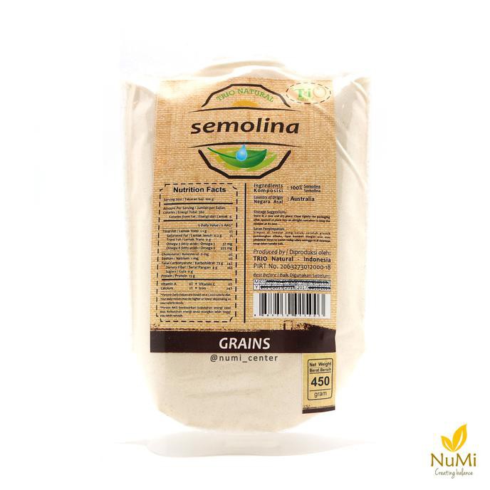 

PROMO ENAK Trio Natural Semolina Flour | Tepung Gandum Semolina 450 g Terlaris