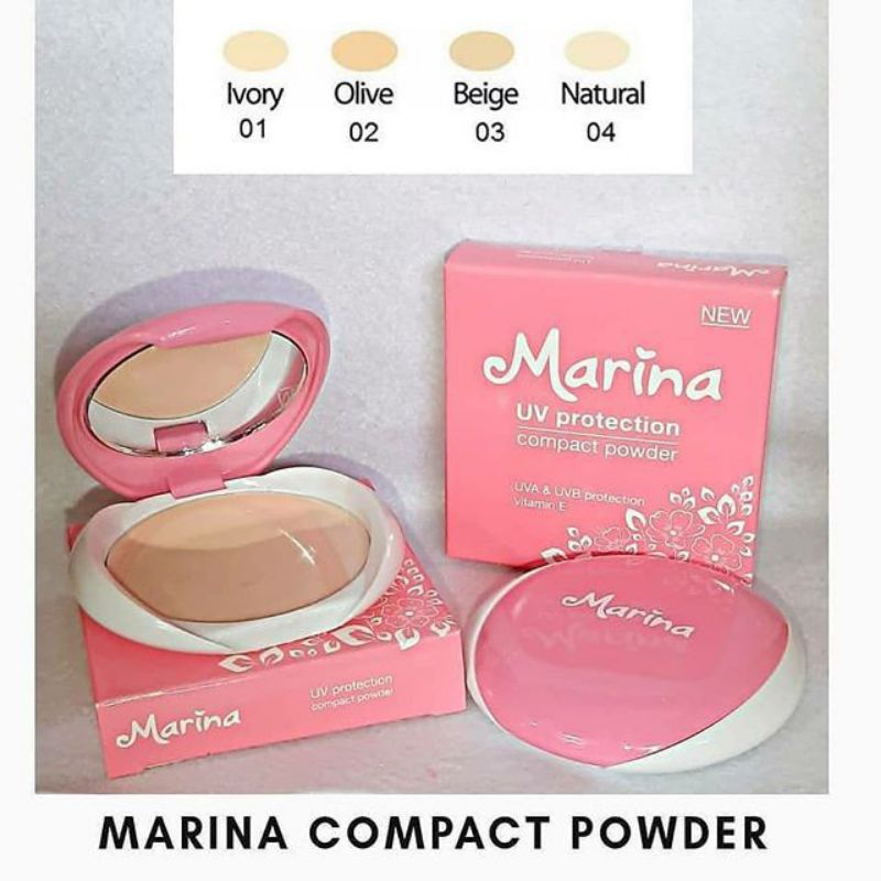 MARINA COMPACTPOWDER UV PROTECTION|| BEDAK MARINA|| BEDAK PADAT