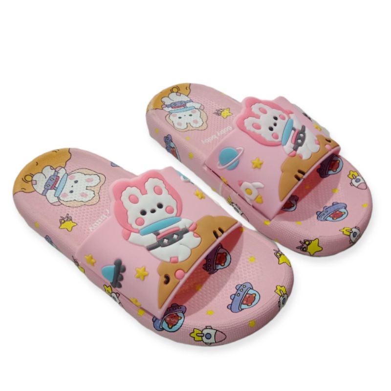 Sandal Slide Anak Perempuan Import Motif BTS Motif BT21