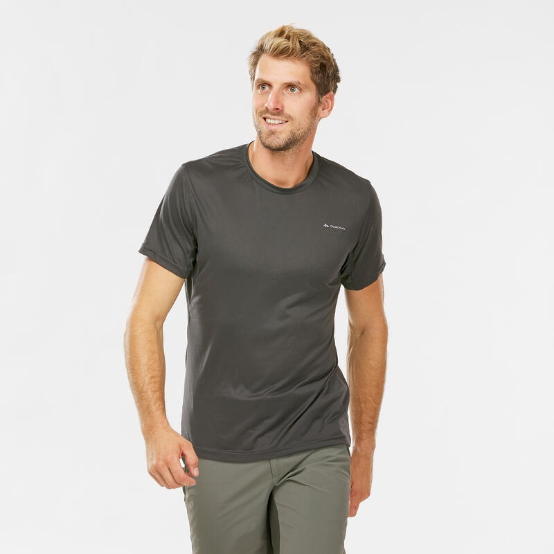 QUECHUA MH100 T-Shirt Kaos Hiking Pria Serap Keringat