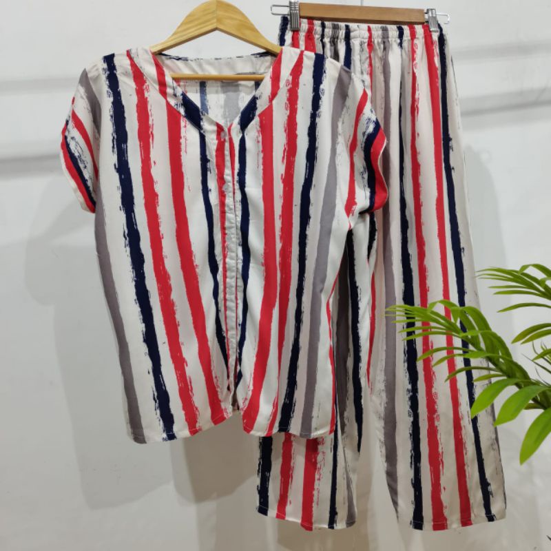 PIYAMA KANCING HITS PIYAMA KANCING BUSUI | PIYAMA RAYON | HOMEWEAR-Nk 11L