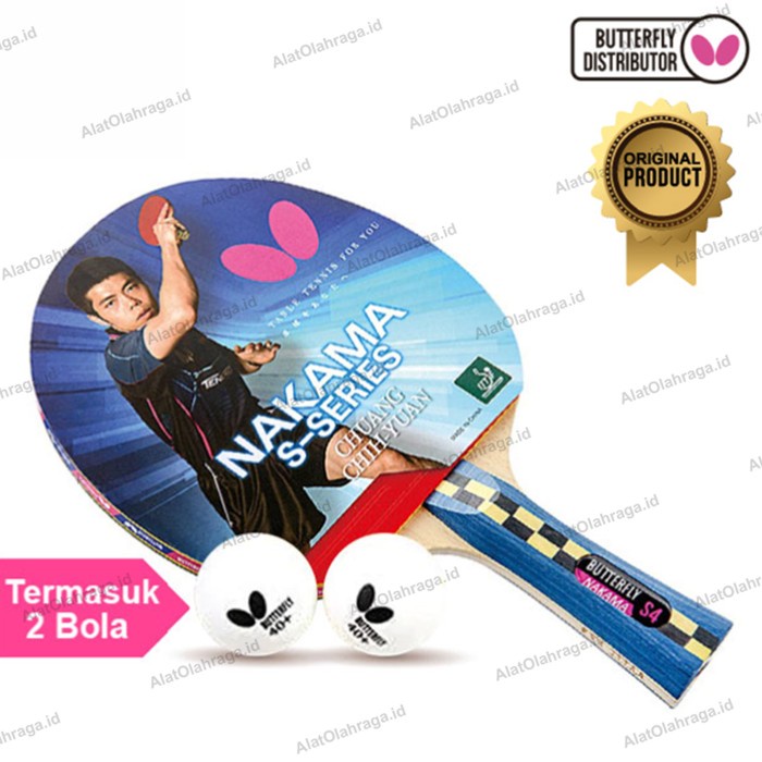 Bet Pingpong Tenis Meja Raket Pingpong Tenis meja Butterfly Nakama S4