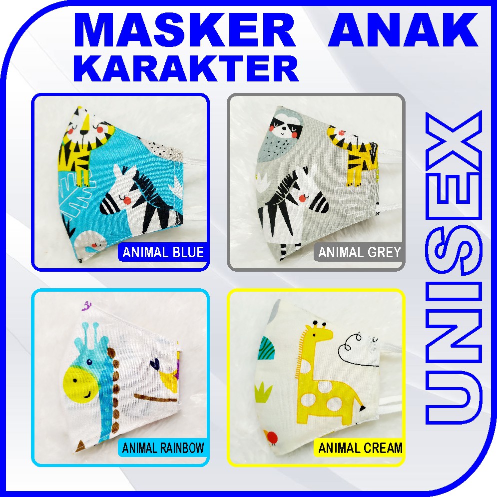 Masker Kain Anak 4 Ply Model Duckbill Bisa diisi Tisu