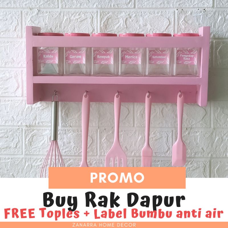 Rak Bumbu Pink Shabby Rak Dapur Gantung Shabby Chic Tempat Bumbu Sapur Set Aesthetic by Zanarra Home