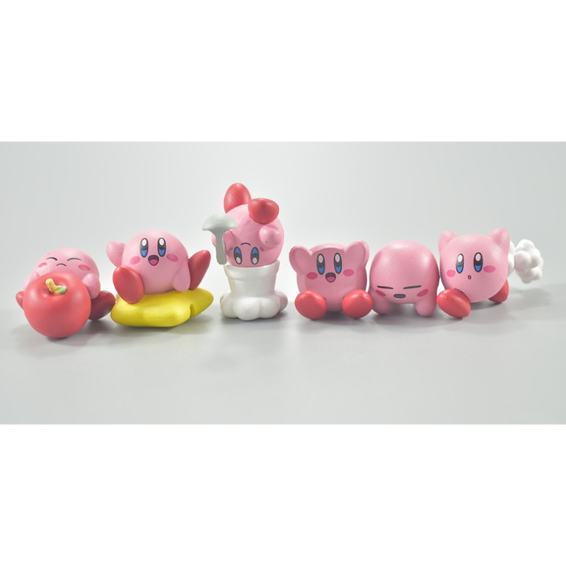 New Kawaii Action Figure Cartoon Kirby Figure Star Kirby Decorate Dolls Mini Model Toys Collection Figure Doll Kids Gifts Chef with Spoon 6PCS