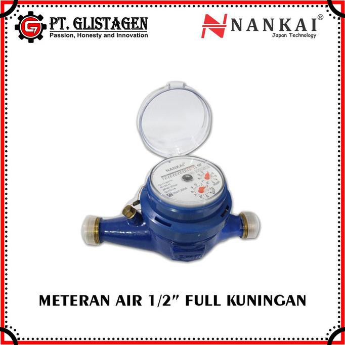 ✤ Meteran Air 1/2" Water Meter Kuningan Asli 1/2 Inch Nankai Sni ✔