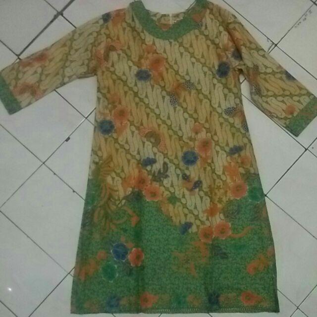 Tunik Monica Parang Soft #2 Gading Baju Batik Wanita Casual Formal Kondangan Kantoran Katun Halus